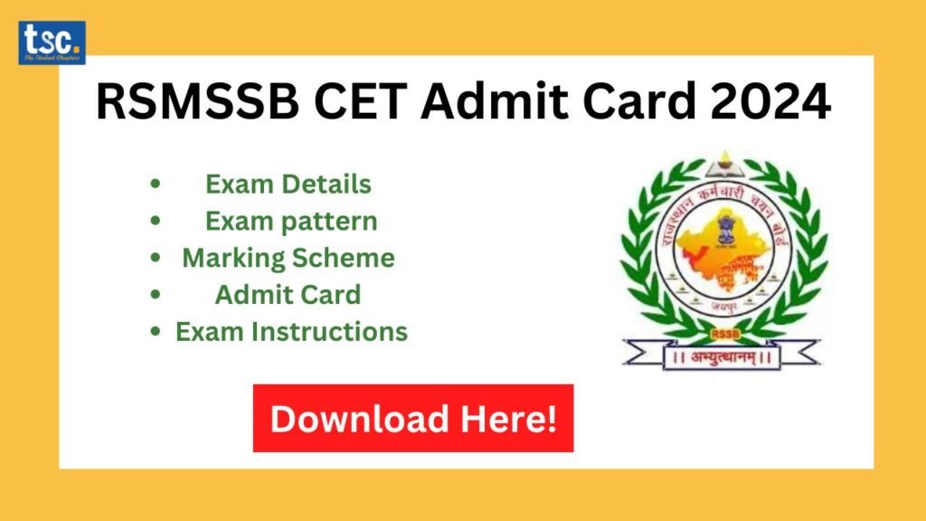 RSMSSB CET Admit Card 2024