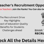 Bihar Teacher's Recruitment Opportunity