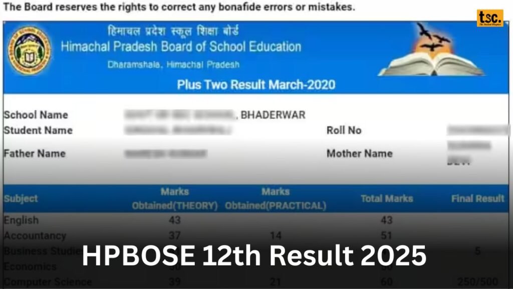 HPBOSE 12th Result 2025