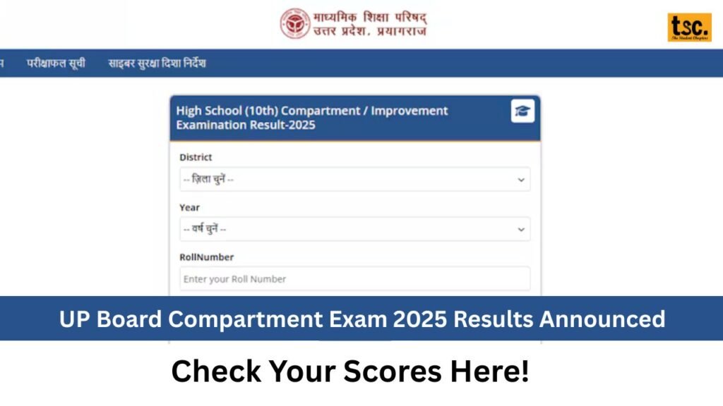 UP Board Compartment Exam 2025 Results Announced